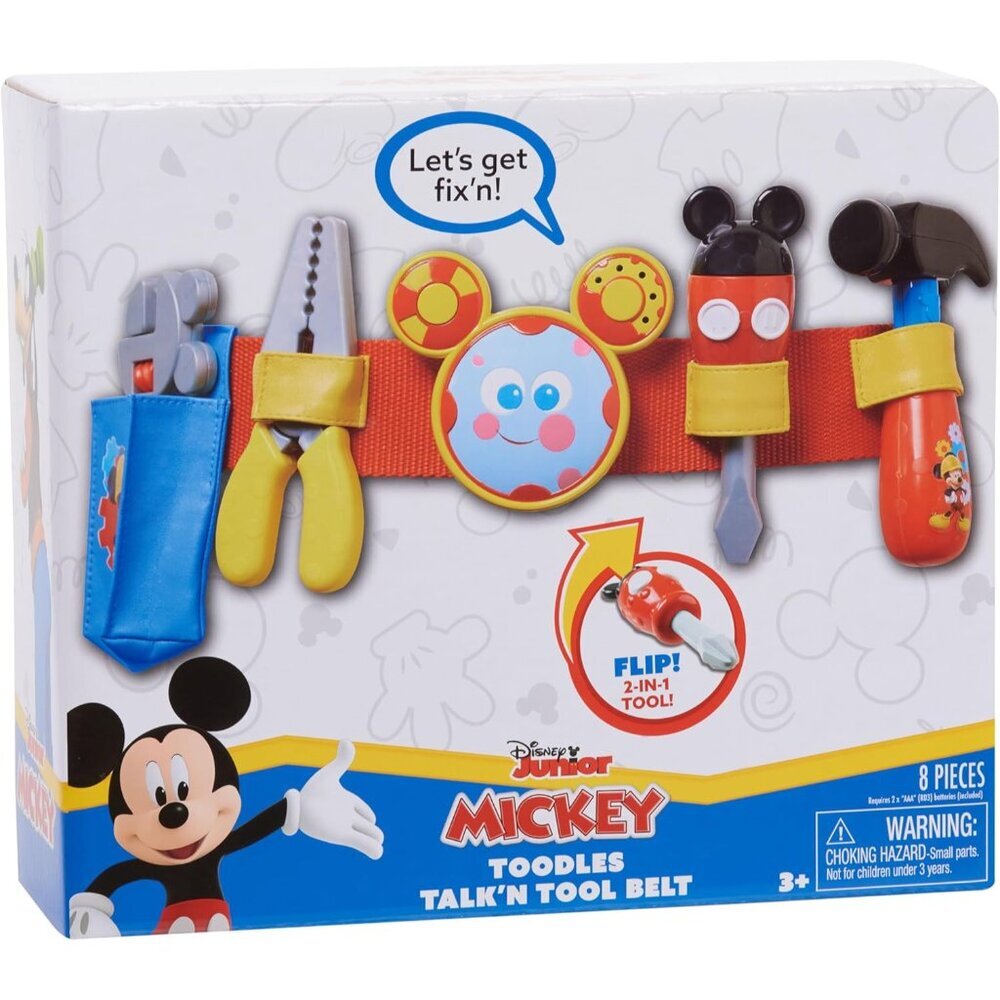 Mickey Toodles Talk'n Toolbelt and Kids Play Tool Accessories for Dress Up and P - Picture 4 of 5